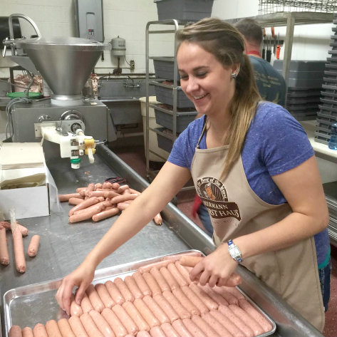 Intern Savannah Making Brats